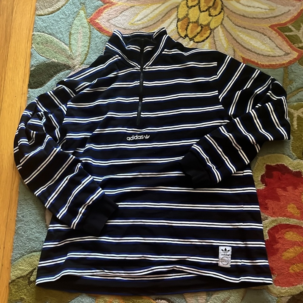 Adidas Sweater Black and White Stripes